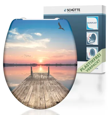 Produktbild von SCHÜTTE WC Sitz SUNSET SKY, Duroplast Toilettensitz mit Absenkautomatik und Schnellverschluss, Motivdruck