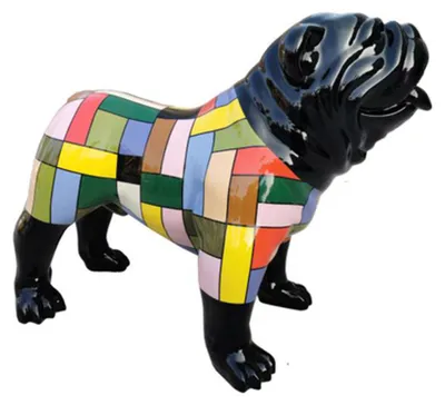 Image de Sculpture chien je reste dehors plastique 90 cm magasin déco restaurant jardin