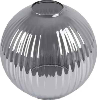 Produktbild von Lampenschirm Riffle graphit Kugel klein 14 cm – eleganter Glaslampenschirm für moderne Beleuchtung