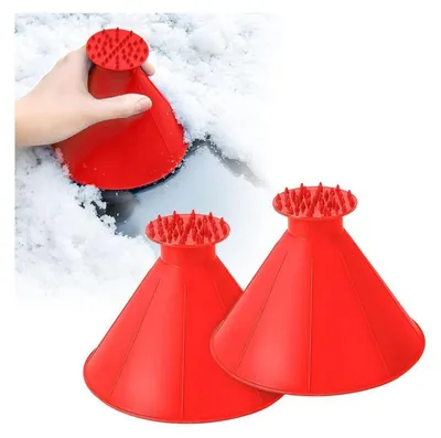 Immagine prodotto di Set di 2 raschiaghiolo conici, ideali per rimuovere la neve dal parabrezza, colore rosso