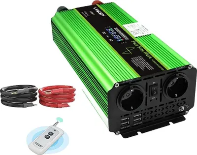 Obrázek produktu pro Střídač s čistou sinusovou vlnou s funkcí dálkového ovládání, 6000W špičkový výkon EU, DC24V-a