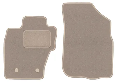 Produktbild von Velours-Fußmatten Vorne für Dacia Duster I 4WD 2010-2018 (SUV) – 2-tlg, Beige, passgenau – Wielganizator LUX
