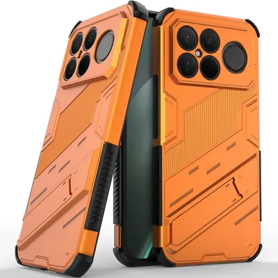 Produktbild von Armor Hülle für Xiaomi Poco F8 Ultra/Redmi K90 Pro Max Hybrid PC TPU Bumper Stoßfestes Schutzhülle mit Standfunktion Orange