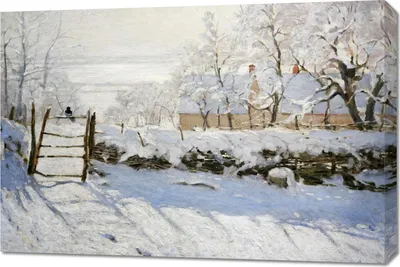 Zdjęcie produktu dla Obraz 90x60cm The Magpie, Monet Vintage do Salonu