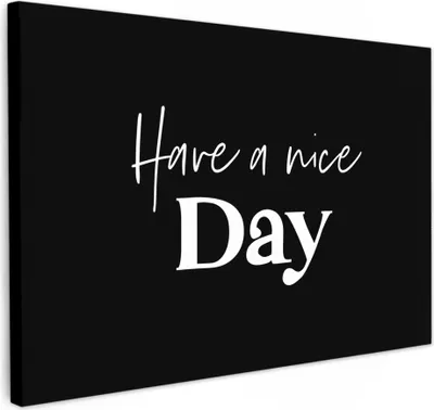 Produktbild von MuchoWow® - Leinwandbilder - Schönen Tag noch - Zitate - Schwarz - Sprichwörter, Wandbild, Wanddeko Bilder Wohnzimmer, 30x20 cm