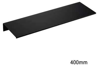 Image de Étagère de salle de bain à fixer au mur - Étagère d'angle, une étagère - Aluminium et acier inoxydable - Fixation par vis - 40 cm - Noir