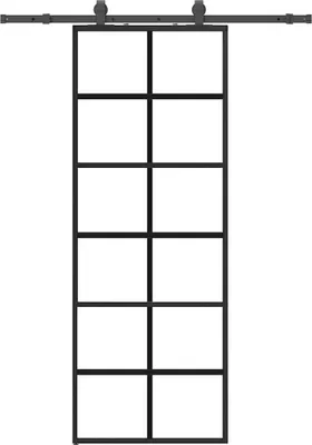 Immagine prodotto di vidaXL Porta scorrevole con raccordo nero 76x205 cm vetro ESG
