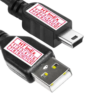 Produktbild von 1,5m Mini USB Kabel USB 2.0 Datenkabel USB A-Stecker zu Mini B-Stecker Schwarz