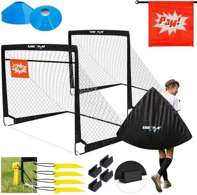 Immagine prodotto di Porte da calcio pieghevoli - modello leggero e portatile - set da 2 - 120 x 90 x 90 cm