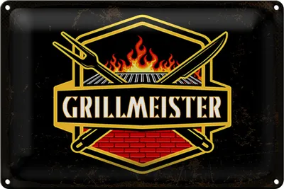 Produktbild von Blechschild Spruch 18x12cm Grillmeister