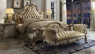 Image de Fauteuil longue, canapé-lit, transat, chaise longue, cuir, style baroque, style rococo, Chesterfield