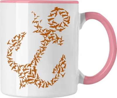 Produktbild von Trendation - Tasse für Segler Geschenke Männer Tasse Geschenkideen Zubehör Gadgeds Segeln Lustig Anker Grafik Kapitän (Rosa)