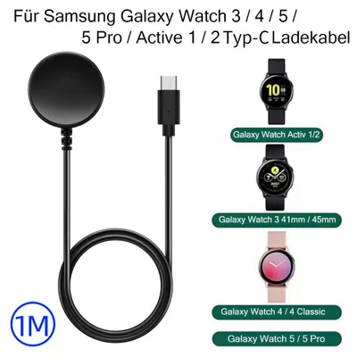 Produktbild von Type-C Ladekabel Für Samsung Galaxy Watch 3 / 4 / 5 / Active 1 / 2 Magnetisch