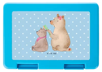 Produktbild von Mr. & Mrs. Panda Bentobox Bär Kind - Blau Pastell - Geschenk, Bären, Snackbox, Bento Box, Brotbehälter, Mutti, Muttertag, Papa, Mutter, Lunchbox, Frühstücksdose