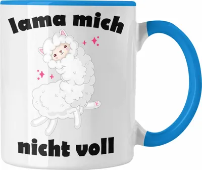 Produktbild von Trendation - Lama Mich Nicht Voll Spruch Tasse für Alpaka Fans Süße Sprüche Humor (Blau)