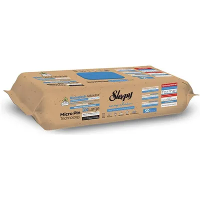 Produktbild von Sleepy Easy Clean  Oberflächen und Boden Reinigungstücher 2 in 1 (Blau) mit Meersalz & Meeresalgen - 1 Packung x 50 Tücher