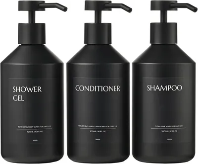 Imagen del producto de Juego de dispensadores de jabón, 3 unidades, 500 ml, para montaje en pared, ideal para cocina y baño
