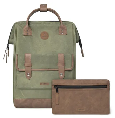 Produktbild von CABAIA Freizeitrucksack Rucksack mit Laptopfach Adventurer Waxed Baumwolle Backpack Nicosia grün