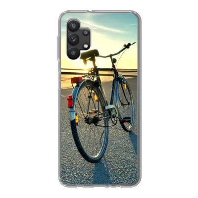 Produktbild von MuchoWow® Handyhülle Schutzhülle Hülle für Samsung Galaxy A32 5G Nordsee - Fahrrad - Sonnenuntergang Silikon Softcase Handy Hülle - Softcase
