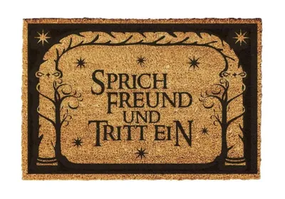 Produktbild von Sage „Freund“ und tritt ein – Fußmatte Herr der Ringe | Der Herr der Ringe Geschenk | Hobbit Geschenk | 80 x 50 x 1,7 cm