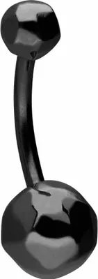 Produktbild von Bauchnabelpiercing Chirurgenstahl Bananabell POLYGON-KUGELN Schwarz Stablänge: 10mm
