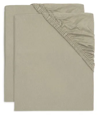 Produktbild von Spannbettlaken Jersey 60x120cm - Olive Green - 2 Stück