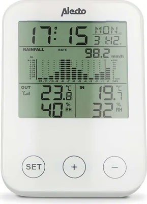 Produktbild von Alecto WS-1200 - Wetterstation mit kabelloser Messung der Niederschlagsmenge, weiß