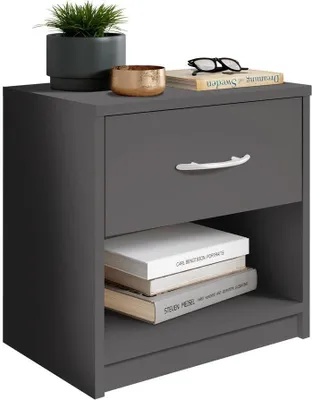 Produktbild von Nachtkommode >Bettine< in Graphit - 39x41x28cm (BxHxT)