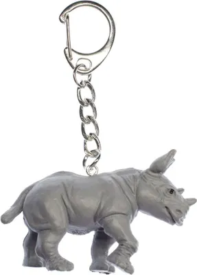 Produktbild von Nashorn Schlüsselanhänger Miniblings Anhänger Schlüsselring Zoo Gummi grau