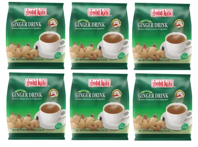 Produktbild von [ 6x 360g (120x18g) ] GOLD KILI Großpackung Instant Ingwergetränk / Instant Ginger Drink