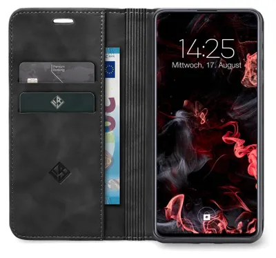 Produktbild von Handy Hülle für Xiaomi Redmi Note 10 Pro Klapphülle Bookcase Flip Cover Handy Tasche Etui Farbe: Schwarz