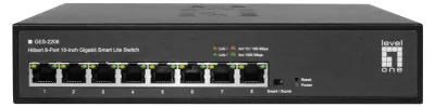 Produktbild von LevelOne Hilbert 10” 8-Port Gigabit Smart Lite Switch, 8 x Gigabit RJ45 (10/100/1000)