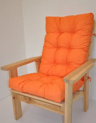 Produktbild von Polster für Gartenstuhl , Liegestuhl , Schaukelstuhl Sevila , Hochlehner Auflage , Gr. 125 x 55 cm , Colore Arancione (orange)