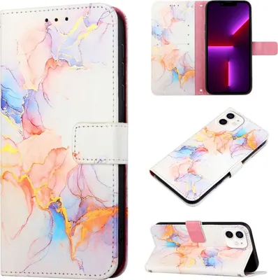 Productafbeelding van König Design hoesje, compatibel met Apple iPhone 12 / 12 Pro, kunstleren telefoonhoesje - telefoonhoesje met design 3