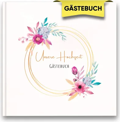 Produktbild von Hochzeitsbuch Gästebuch zur Hochzeit | Hochzeitsalbum - Hardcover | 21x21cm | 120 Seiten