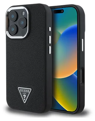 Produktbild von Guess Guhmp16Xpgtspsk Iphone 16 Pro Max 6.9 Schwarz/Schwarz Hardcase Grained Triangle Magsafe