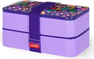 Produktbild von Legami Lunch Box Flowers, mit herausnehmbarem Behälter, Brotdose, Frühstücksdose, 1.2 L, LBD0004