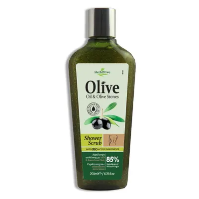 Produktbild von Herbolive Dusch Scrub mit Olivenkernen, 200 ml