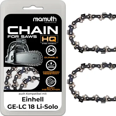 Produktbild von 2x Sägekette Kettensäge 40cm 1,1mm 3,8" 57TG für Einhell GE-LC 18 Li-Solo