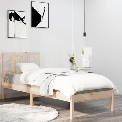Produktbild von Einzelbettgestell 90x190 cm aus massivem Kiefernholz ohne Matratze