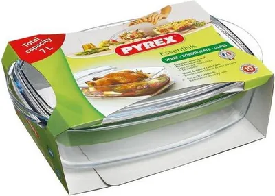 Imagen del producto de Pyrex 466A000/6343, Recipiente para horno, rectangular, de vidrio, transparente, apto para temperaturas de 220 - 300 °C, 370 mm