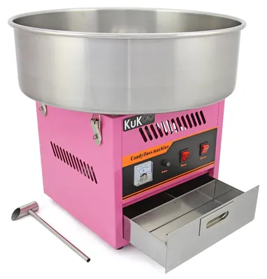Immagine prodotto di Macchina per zucchero filato, design retrò, rosa, acciaio inossidabile, con ciotola da 51 cm e cassetto