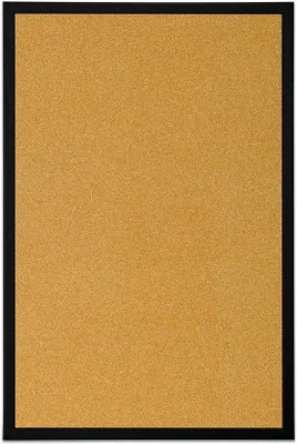 Image de Tableau d'affichage en liège avec cadre en MDF noir, 40 x 30 cm