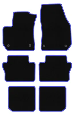Image de Tapis de sol en moquette pour Opel Zafira B 2005-2014 (monospace) – jeu 4 pièces, noir/bleu, sur mesure – Wielganizator CARLUX – version W0101