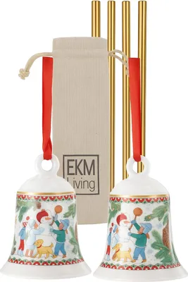 Immagine prodotto di Set: 2× Hutschenreuther Weihnachtsglocke 2025 „Weihnachtsspiele“ + Edelstahl Trinkhalme Kupfer 4er Set (gratis) | Sonderedition - EAN 4011699895361