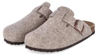Image de Pantoufles pour hommes, très douces, couleur beige, en feutre, taille : 41