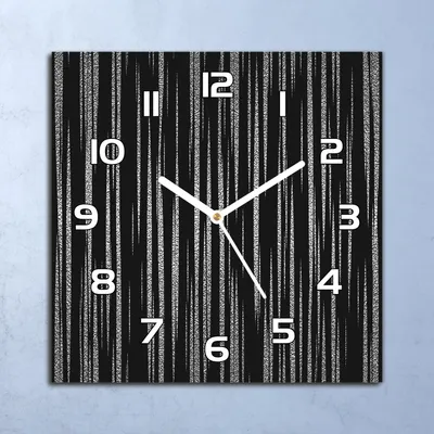 Produktbild von Deko Glasuhr Wanduhr 30x30 Abstraktes Schwarz Quarz Küchenuhr Bürouhr