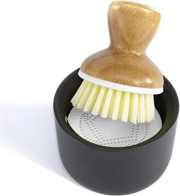 Image de Brosse à vaisselle en bambou et céramique
