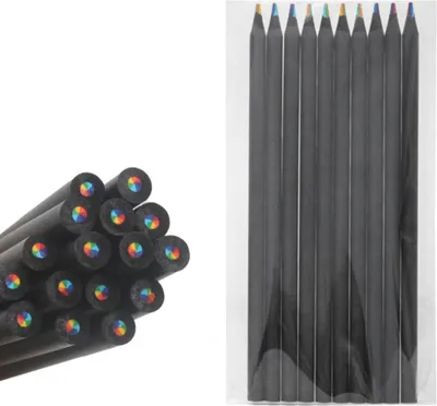 Produktbild von INF Regenbogenstifte - Vorgespitzte Multicolor Zeichenstifte, 12er-Pack
