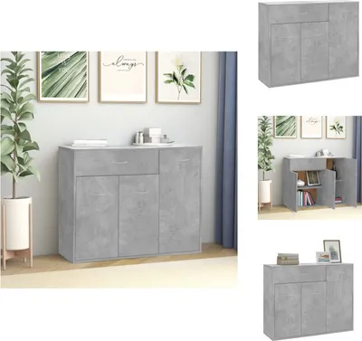 Obrázek produktu pro vidaXL Příborník betonový šedý 88x30x70 cm materiál na bázi dřeva - Příborníky